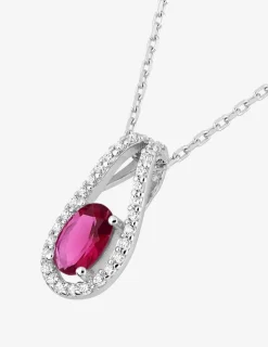 Collier en argent 925 ‰ rhodié avec oxydes de zirconium bicolores SO OR