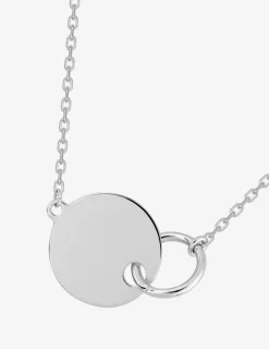 Collier en argent 925 ‰ rhodié avec breloque cercles SO OR