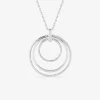 Collier en argent 925 ‰ rhodié, triples cercles SO OR