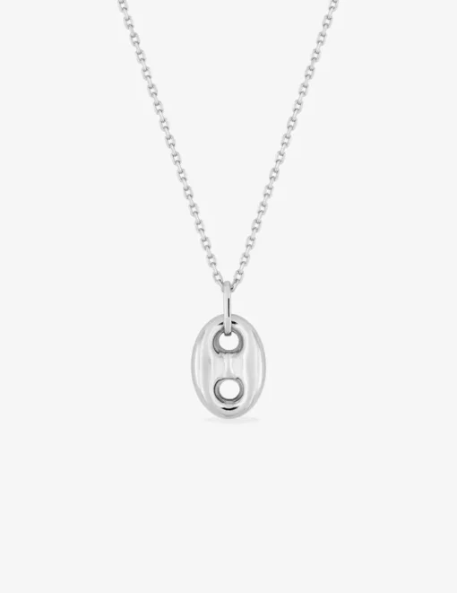 Collier en argent 925 ‰ rhodié, pendentif motif grain de café SO OR