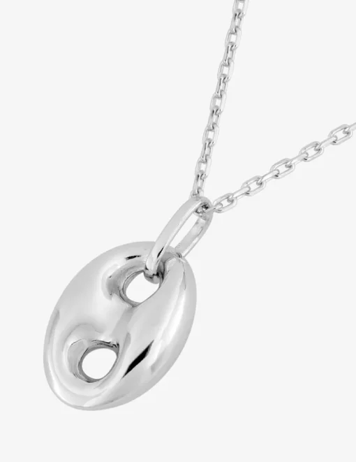 Collier en argent 925 ‰ rhodié, pendentif motif grain de café SO OR