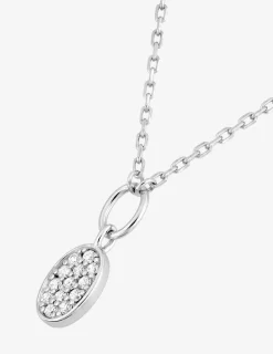 Collier en argent 925 ‰ rhodié, motifs ovales et oxydes de zirconium SO OR