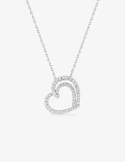 Collier en argent 925‰ cœur oxyde blanc chaine forçat SO OR