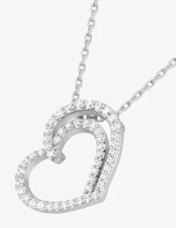 Collier en argent 925‰ cœur oxyde blanc chaine forçat SO OR