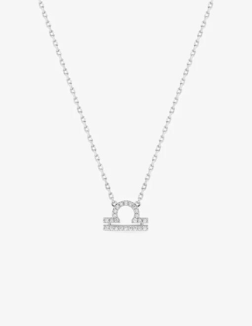Collier en argent 925‰ oxyde blanc zodiaque balance SO OR