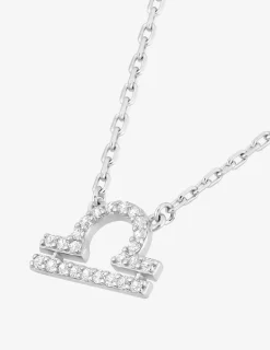 Collier en argent 925‰ oxyde blanc zodiaque balance SO OR