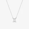 Collier en argent 925‰ oxyde blanc zodiaque gémeaux SO OR