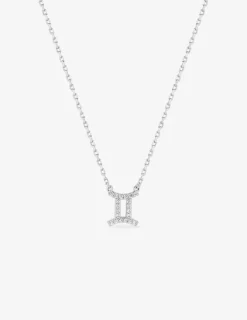 Collier en argent 925‰ oxyde blanc zodiaque gémeaux SO OR