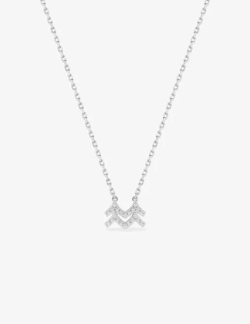 Collier en argent 925‰ oxyde blanc zodiaque verseau SO OR