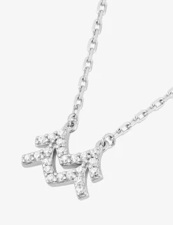 Collier en argent 925‰ oxyde blanc zodiaque verseau SO OR