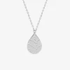 Collier en argent gris rhodié 925‰ motif feuille sans bélière SO OR