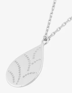 Collier en argent gris rhodié 925‰ motif feuille sans bélière SO OR