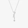 Collier en argent gris rhodié 925‰ rubans entrelacés fantaisies oxyde blanc SO OR