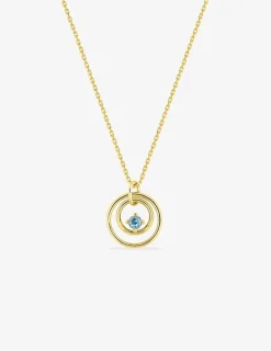 Collier en or 750 ‰ jaune avec topaze bleue SO OR