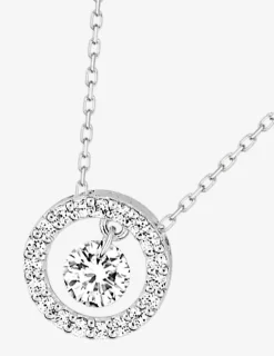 Collier en or blanc 375 ‰ et anneau avec oxydes de zirconium SO OR