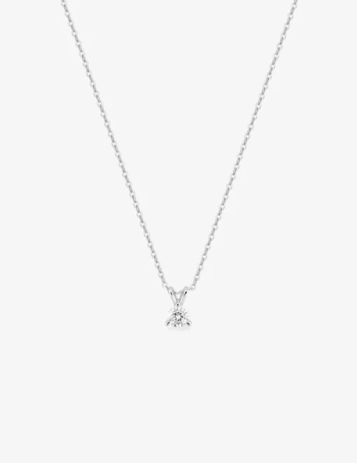Collier en or blanc 375‰ avec diamant synthétique 0,15 ct F-VS SO OR