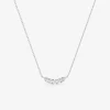 Collier en or blanc 375‰ pendentif demi-lune 7 diamants synthétiques 0,17 ct F-VS SO OR