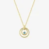 Collier en or jaune 375 ‰, breloque topaze bleue traitée SO OR