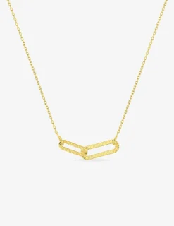 Collier en or jaune 375 ‰, ovales entrelacés SO OR