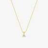 Collier en or jaune 375‰ avec diamant synthétique 0,15 ct F-VS SO OR