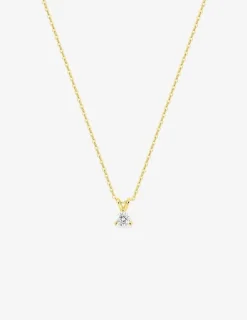 Collier en or jaune 375‰ avec diamant synthétique 0,15 ct F-VS SO OR