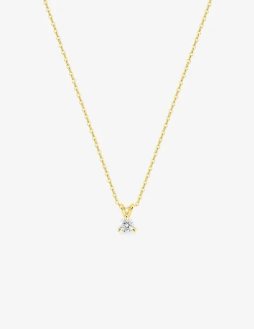 Collier en or jaune 375‰ avec diamant synthétique 0,15 ct F-VS SO OR