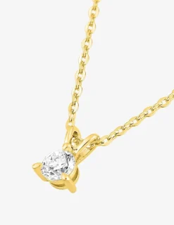 Collier en or jaune 375‰ avec diamant synthétique 0,15 ct F-VS SO OR