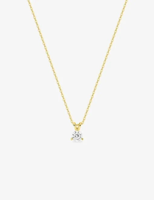 Collier en or jaune 375‰ avec diamant synthétique 0,20 ct F-VS SO OR