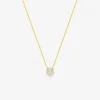 Collier en or jaune 375‰ avec flocon en 5 diamants synthétiques 0,15 ct F-VS SO OR