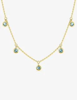 Collier en or jaune 375‰ et topazes bleues SO OR