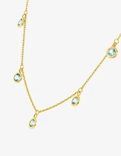 Collier en or jaune 375‰ et topazes bleues SO OR