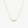 Collier en or jaune 375‰ pendentif demi-lune 7 diamants synthétiques 0,17 ct F-VS SO OR