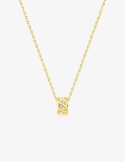 Collier en plaqué or avec pendentif perle et oxydes de zirconium SO OR