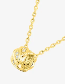 Collier en plaqué or avec pendentif perle et oxydes de zirconium SO OR