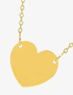 Collier en plaqué or avec motif cœur gravable SO OR