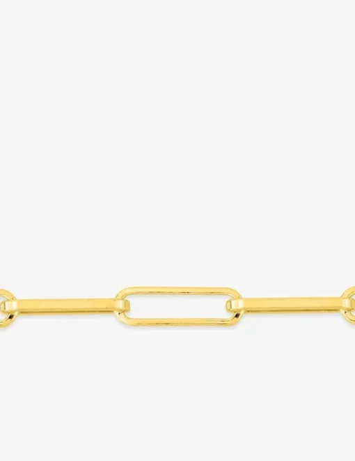Collier en plaqué or, chaine forçat rectangle SO OR