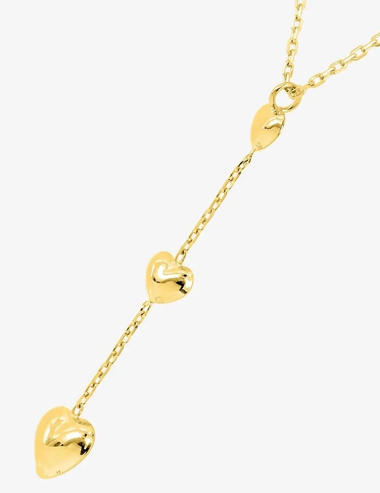 Collier en Y et cœur or jaune 750 ‰ SO OR