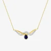 Collier entrelacs saphir, oxydes de zirconium, or jaune 375‰ et rhodium SO OR
