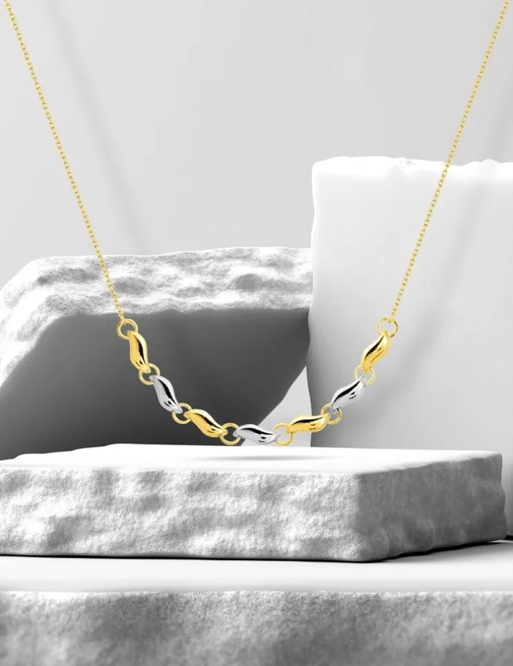 Collier fantaisie bicolore 375 ‰ SO OR