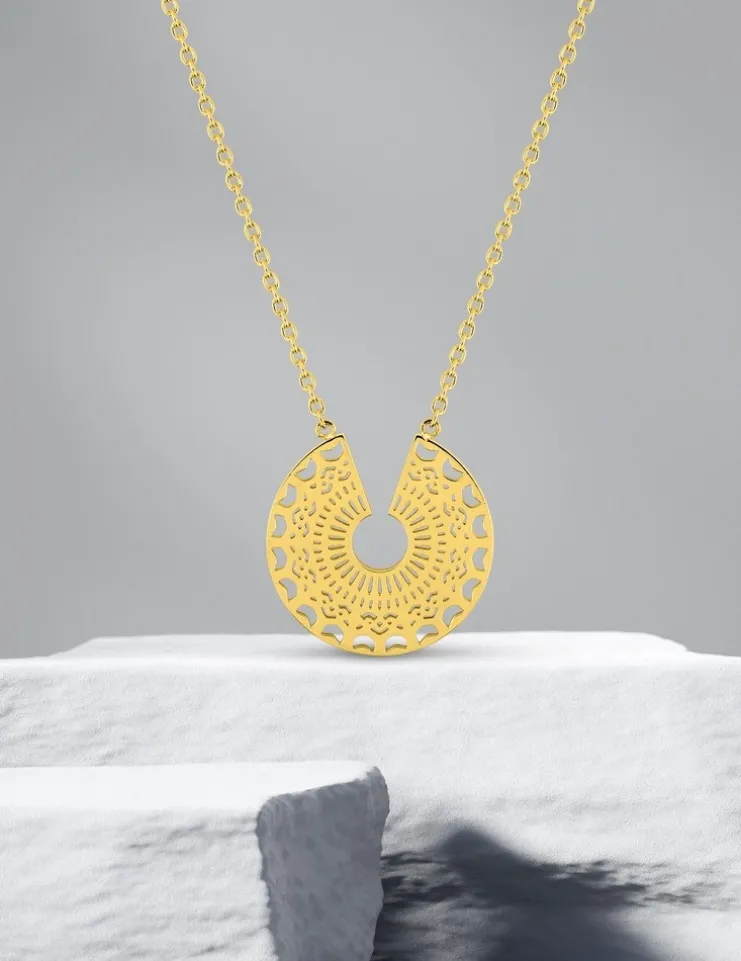 Collier fantaisie en acier doré 45 cm SO OR