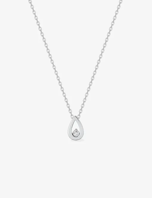 Collier fantaisie en argent 925 ‰ rhodié et oxyde de zirconium 40 cm SO OR