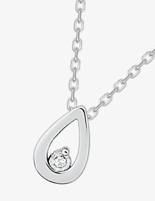 Collier fantaisie en argent 925 ‰ rhodié et oxyde de zirconium 40 cm SO OR