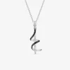 Collier fantaisie en argent 925 ‰ rhodié et oxydes de zirconium noirs et blancs SO OR