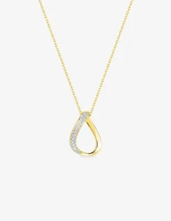 Collier fantaisie or jaune 750 ‰, oxyde de zirconium et rhodium SO OR