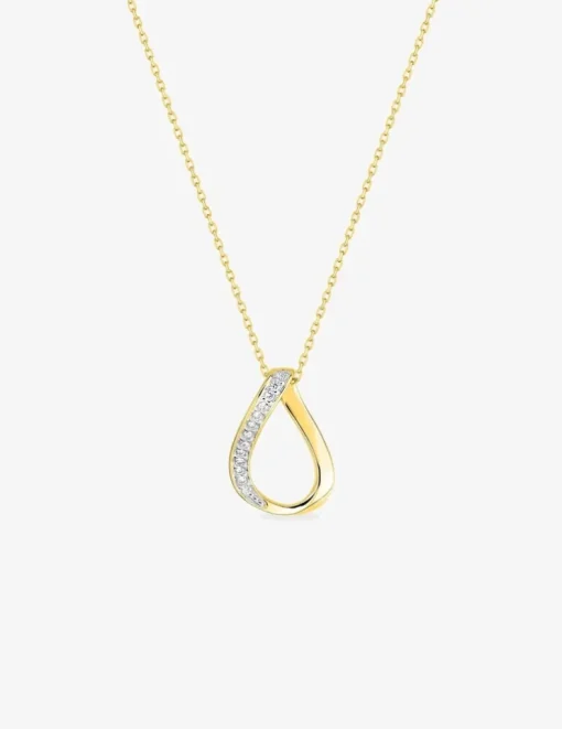 Collier fantaisie or jaune 750 ‰, oxyde de zirconium et rhodium SO OR