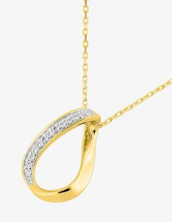 Collier fantaisie or jaune 750 ‰, oxyde de zirconium et rhodium SO OR
