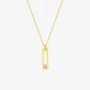 Collier fantaisie or jaune 375 ‰ et oxyde de zirconium SO OR