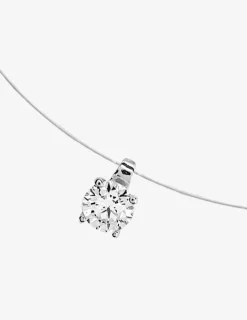 Collier fil nylon argent 925‰ rhodié et oxyde de zirconium 5,5 mm serti griffes SO OR