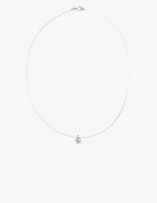Collier fil nylon argent 925 ‰ rhodié avec oxyde de zirconium 6,5 mm SO OR
