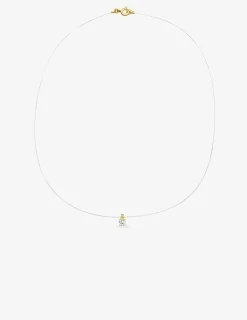 Collier fil nylon plaqué or et oxyde de zirconium 3 mm serti griffes SO OR